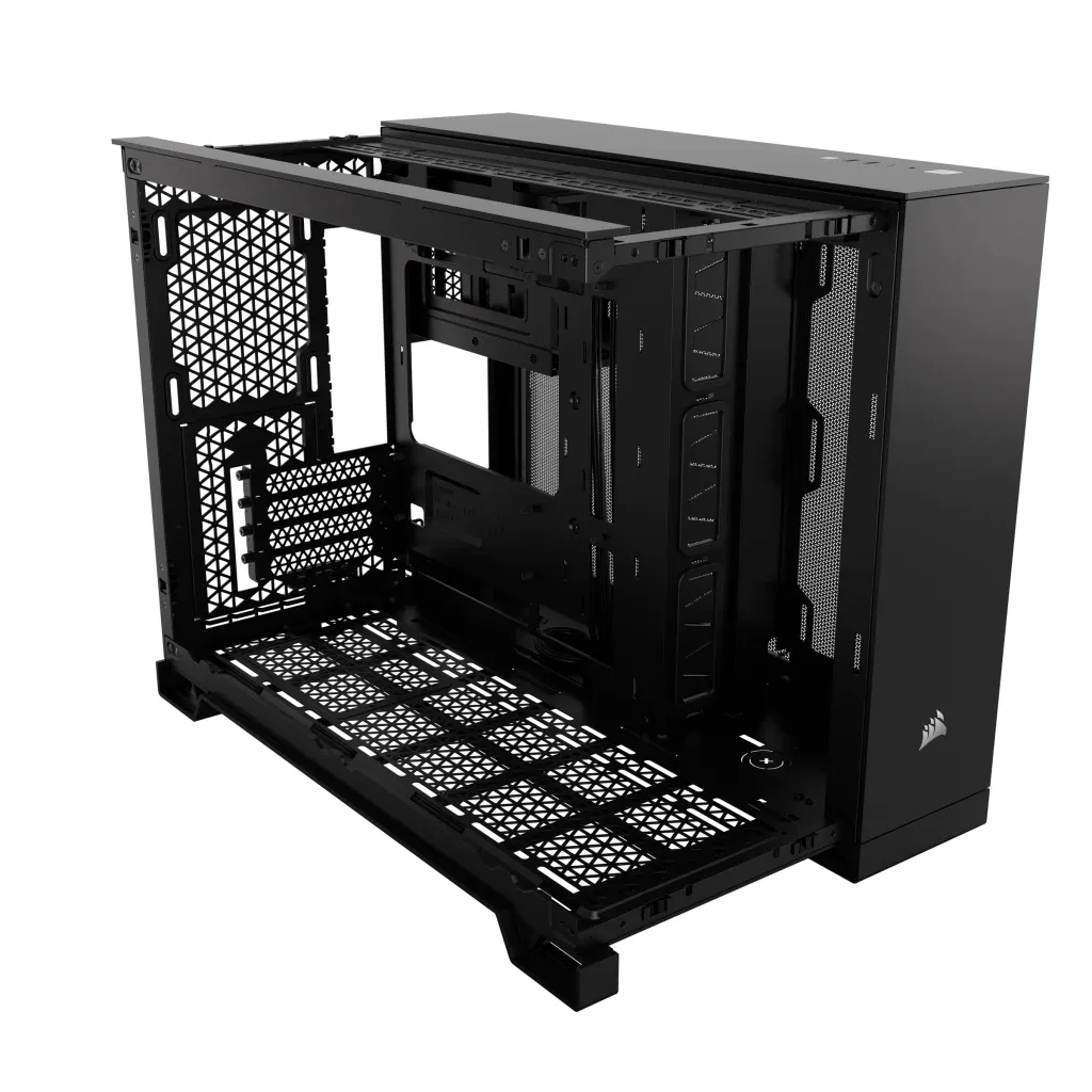 2500D Airflow Black Mid-Tower Dual Chamber PC Case; 2x 3.5'' | 2x 2.5'' Drive Bays; Up to 360mm Radiator compatible - Image 18