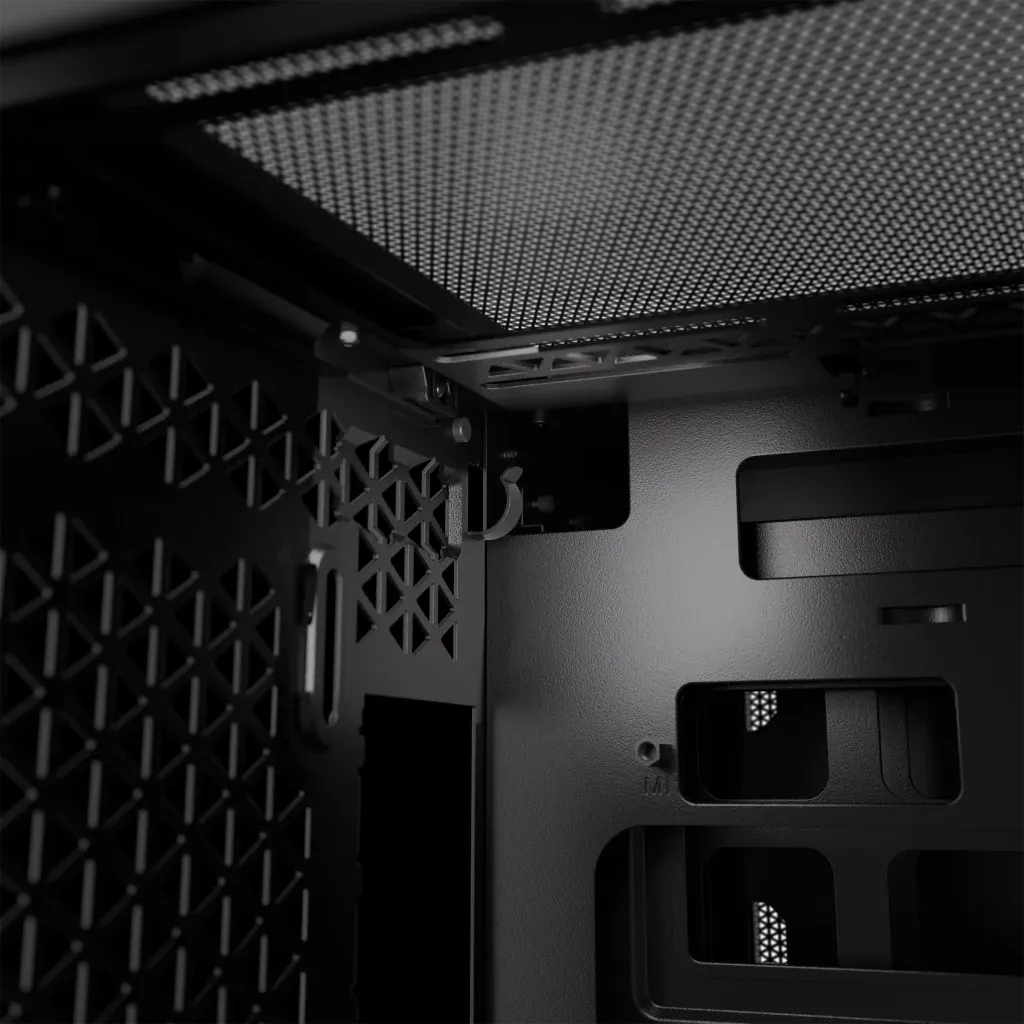 2500D Airflow Black Mid-Tower Dual Chamber PC Case; 2x 3.5'' | 2x 2.5'' Drive Bays; Up to 360mm Radiator compatible - Image 21