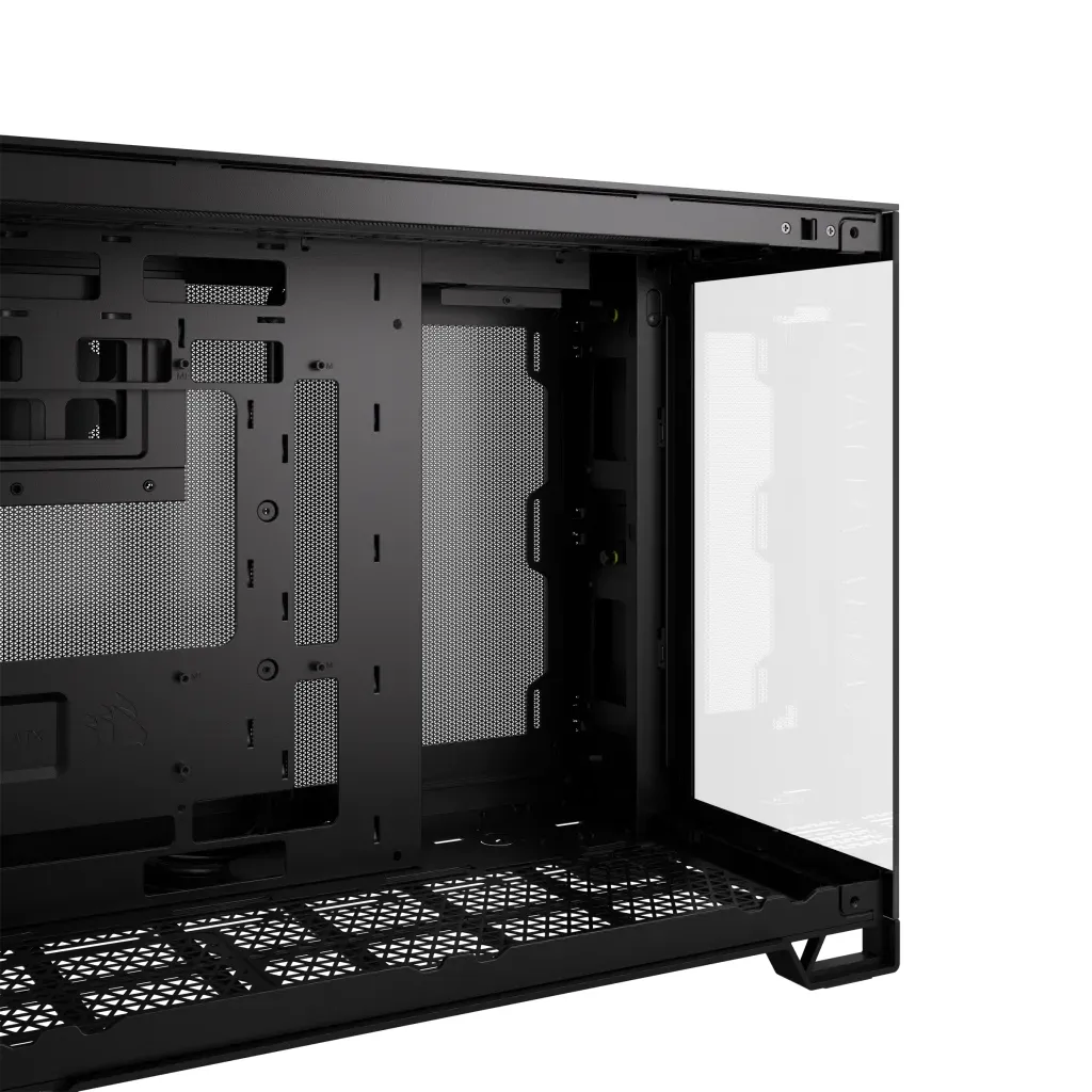 2500D Airflow Black Mid-Tower Dual Chamber PC Case; 2x 3.5'' | 2x 2.5'' Drive Bays; Up to 360mm Radiator compatible - Image 8