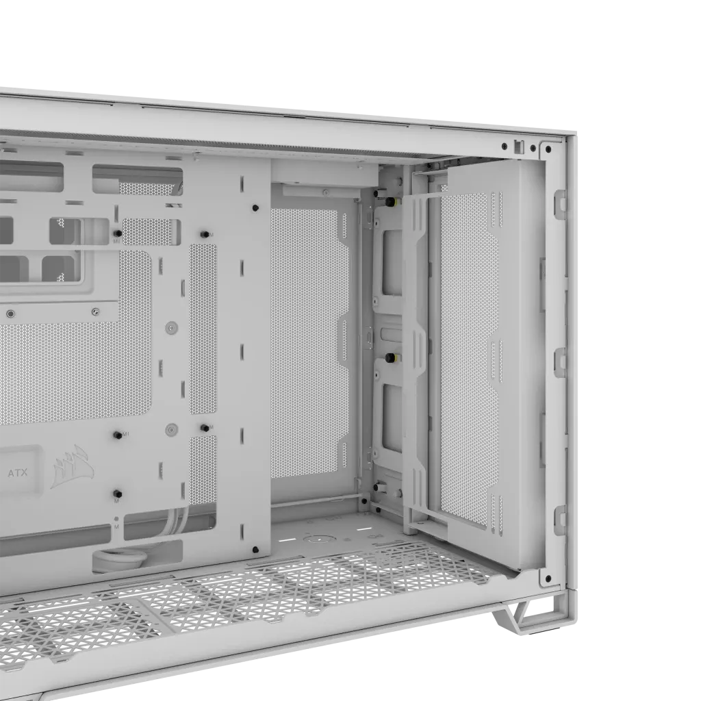 2500D Airflow White Mid-Tower Dual Chamber PC Case; 2x 3.5'' | 2x 2.5'' Drive Bays; Up to 360mm Radiator compatible - Image 12