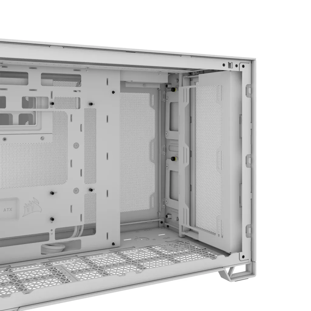 2500D Airflow White Mid-Tower Dual Chamber PC Case; 2x 3.5'' | 2x 2.5'' Drive Bays; Up to 360mm Radiator compatible - Image 8