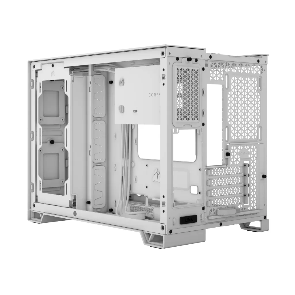 2500D Airflow White Mid-Tower Dual Chamber PC Case; 2x 3.5'' | 2x 2.5'' Drive Bays; Up to 360mm Radiator compatible - Image 9