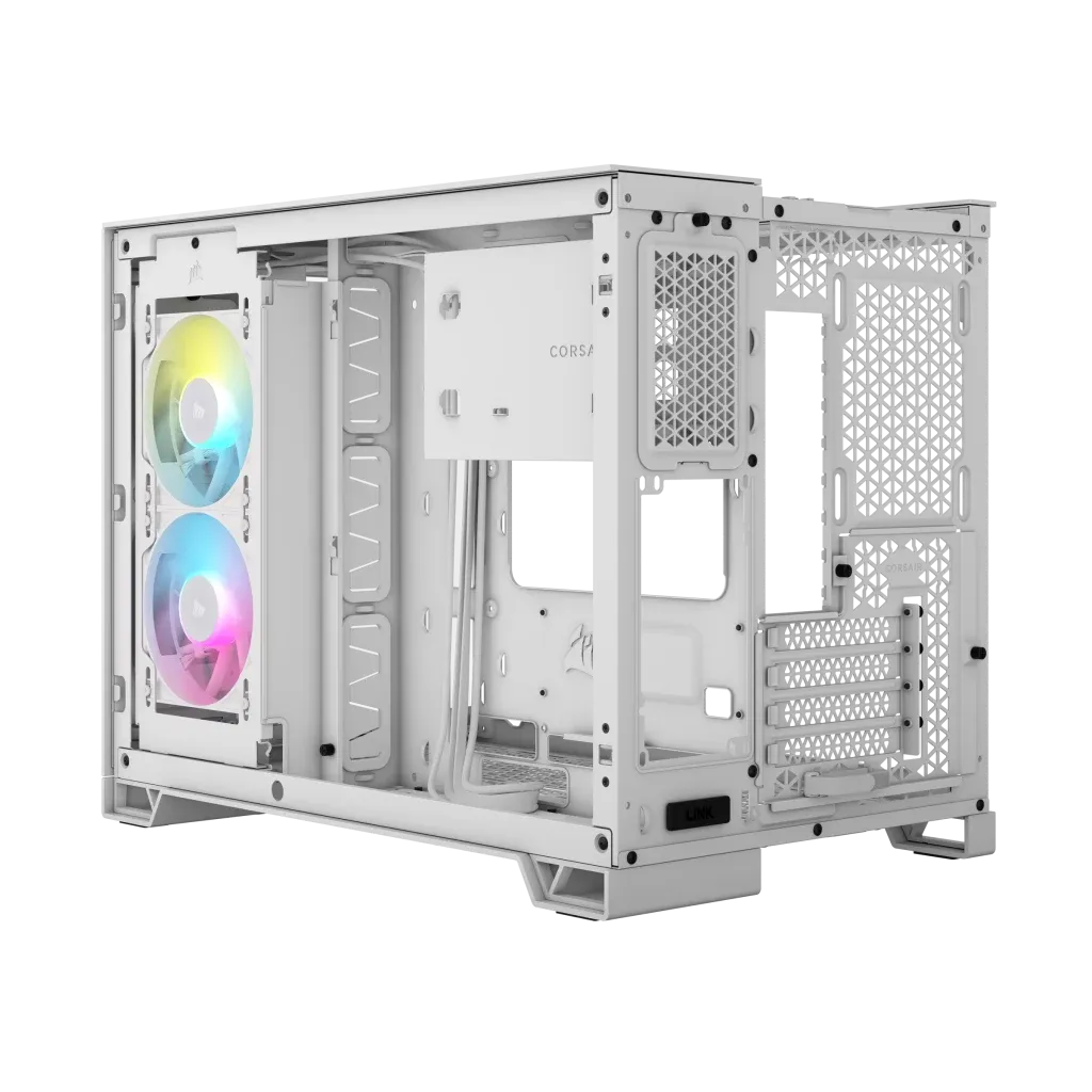 2500X RGB Micro ATX White Dual Chamber PC Case; 2x 3.5'' | 2x 2.5'' Drive Bays; Up to 360mm Radiator; 2x 120mm fan incl - Image 10