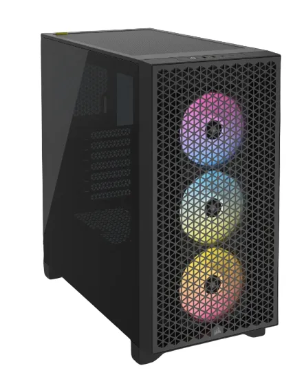 3000D RGB AIRFLOW Black Mid-Tower PC Case; 2x 3.5'' | 2x 2.5'' Drive Bays; Up to 360mm Radiator compatible; 3x 120mm fan incl - Image 14