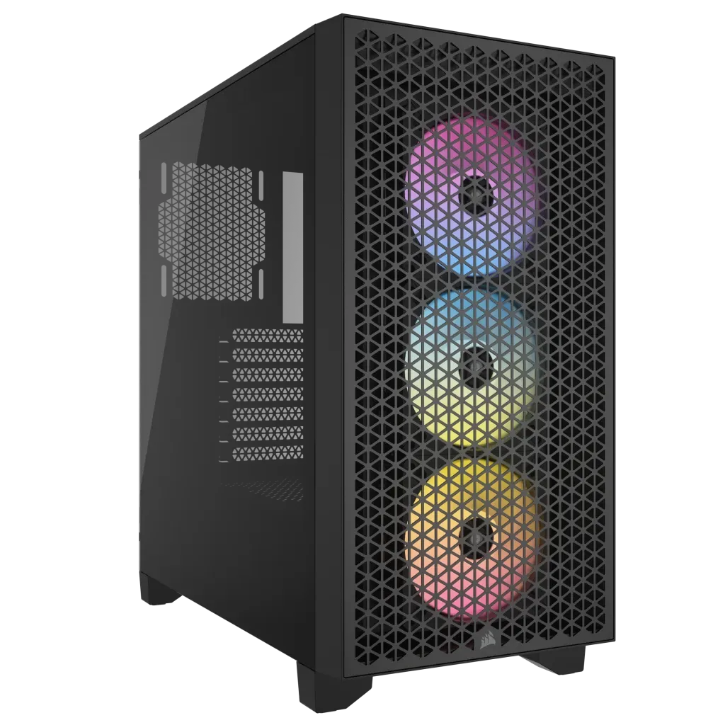 3000D RGB AIRFLOW Black Mid-Tower PC Case; 2x 3.5'' | 2x 2.5'' Drive Bays; Up to 360mm Radiator compatible; 3x 120mm fan incl - Image 20