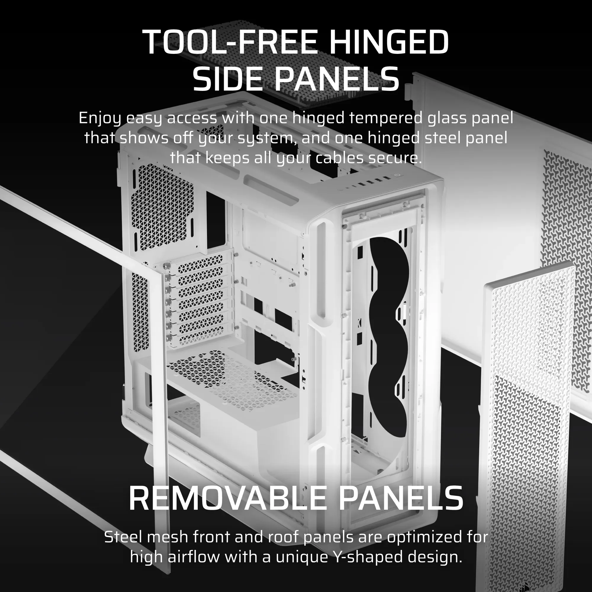5000T Mid-Tower PC Case; White - Image 6