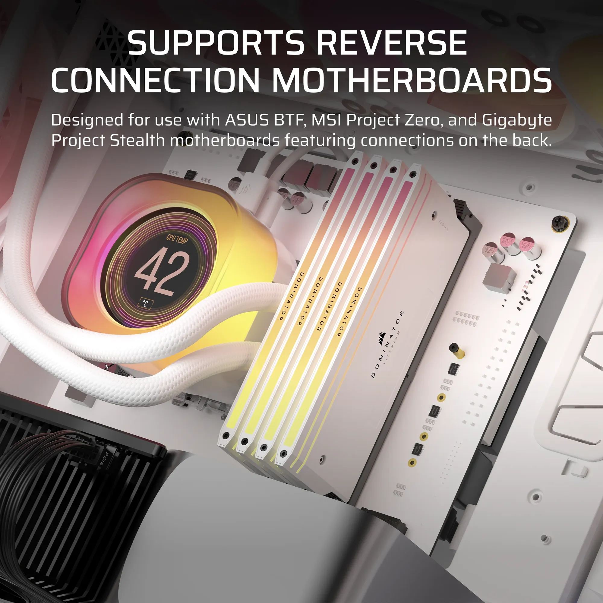 5000T Mid-Tower PC Case; White - Image 8