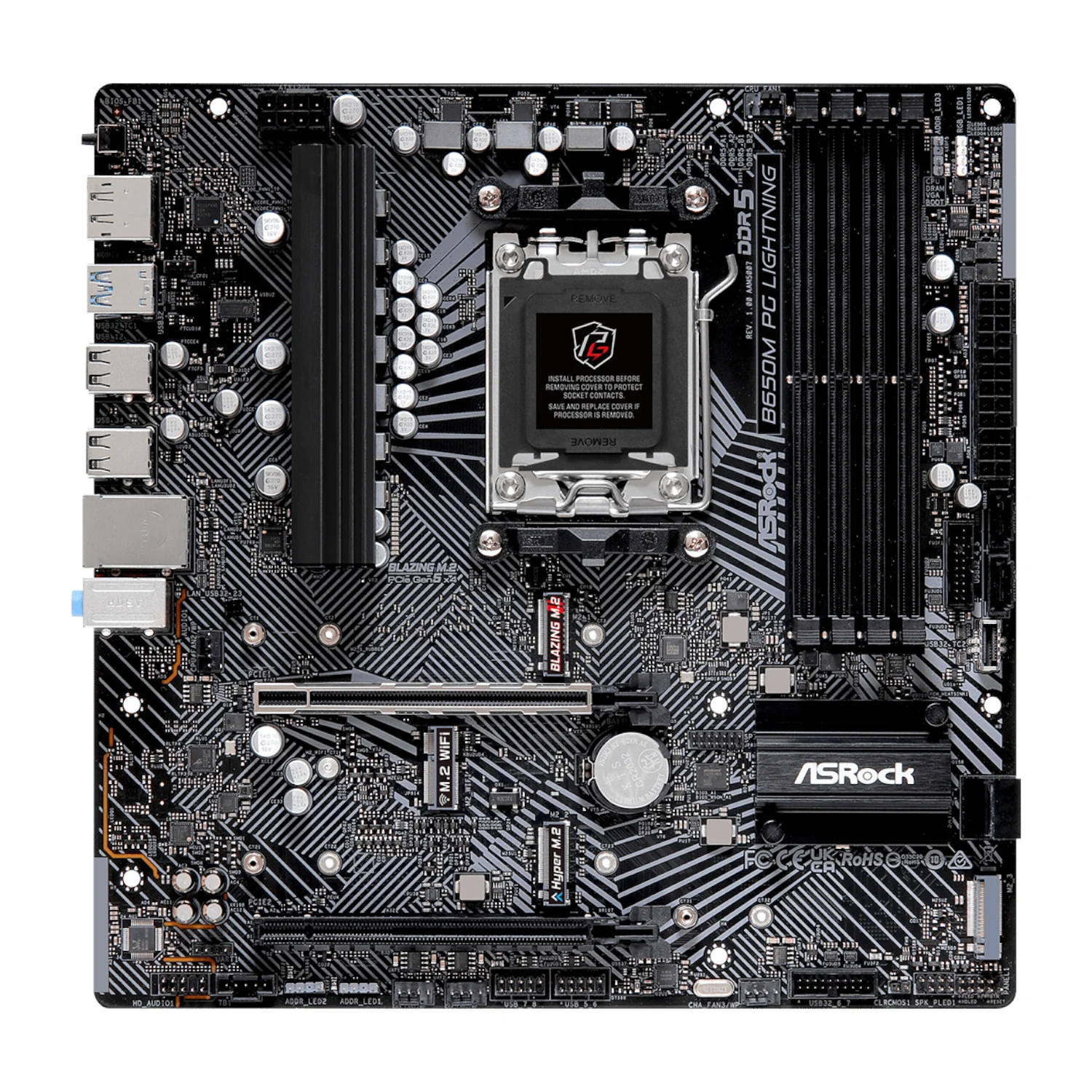 ASRock B650M PG Lightning AMD AM5 Micro ATX Motherboard - Image 3