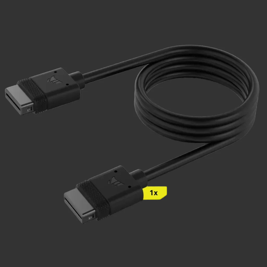 Corsair iCUE LINK Cable; 1x 600mm with Straight connectors; Black