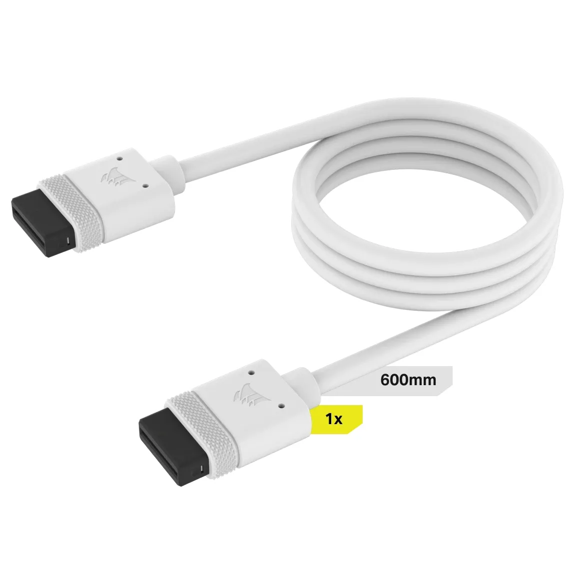 Corsair iCUE LINK Cable; 1x 600mm with Straight connectors; White - Image 6