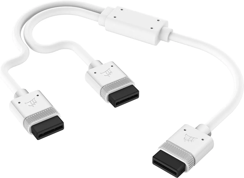 Corsair iCUE LINK Cable; 1x 600mm Y-Cable with Straight connectors; White - Image 4