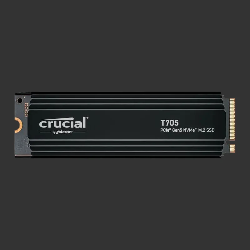 Crucial T705 4TB M.2 NVMe Gen5 with Heatsink NAND SSD