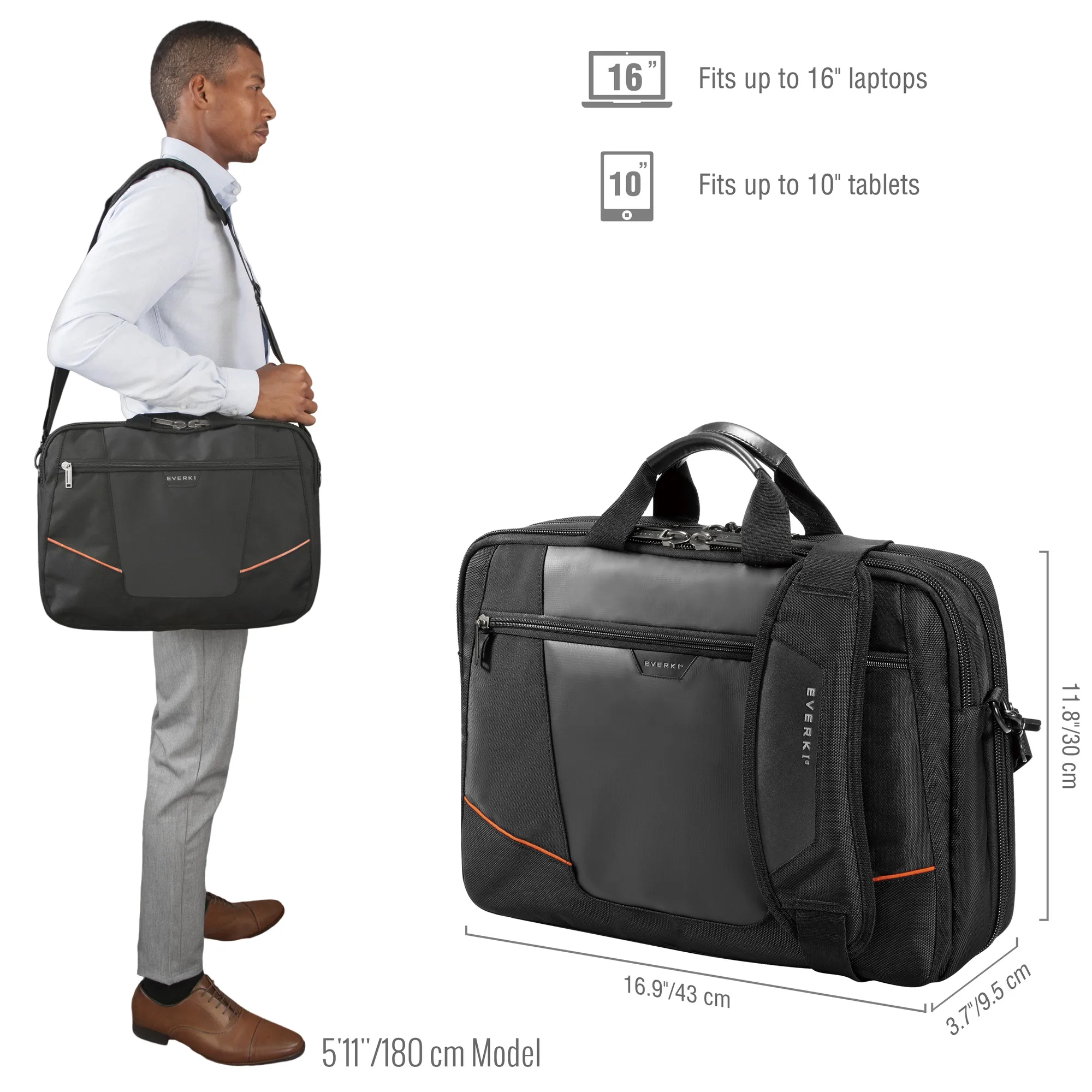 EVERKI EKB419 FLIGHT 16'' LAPTOP BRIEFCASE BAG - Image 11