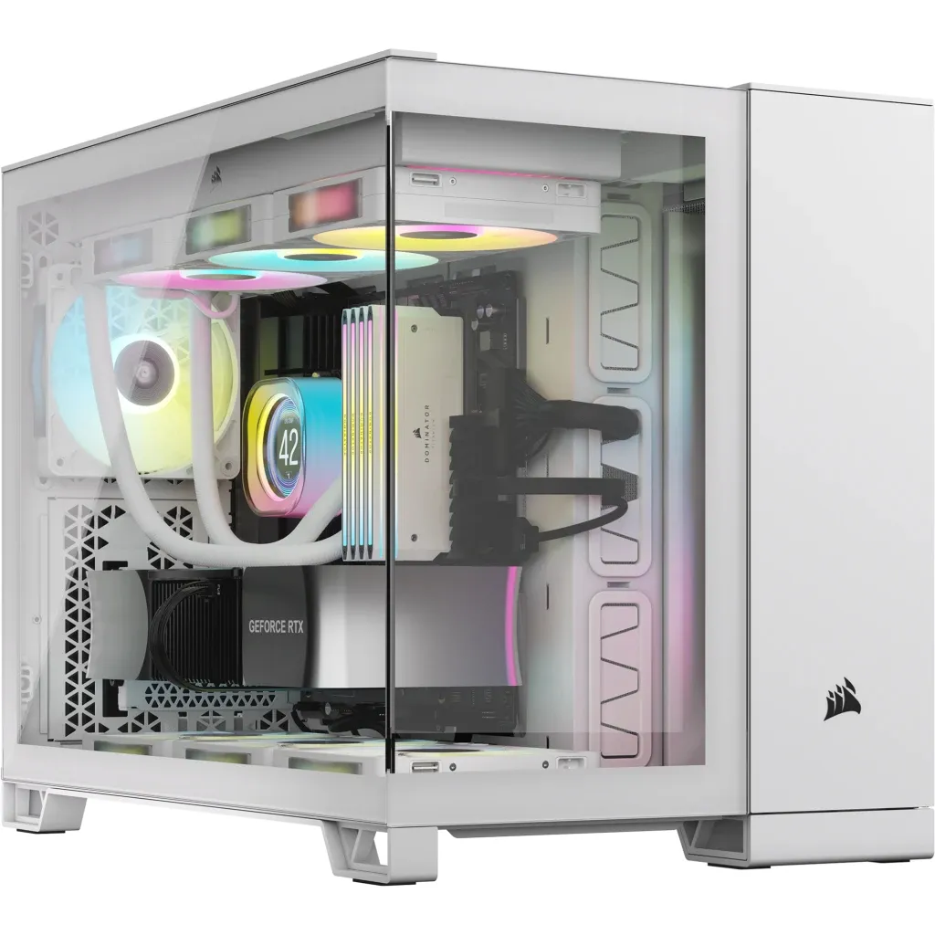 iCUE 2500X Micro ATX White Dual Chamber PC Case; 2x 2.5'' Drive Bays; 2x 3.5''; Up to 360mm Radiator compatible - Image 11