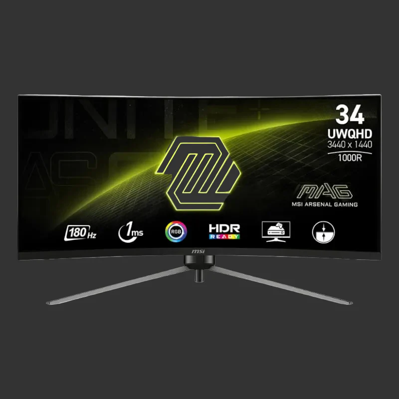 MSI MAG345CQR 34" Curved Gaming Monitor 3440x1440 (UWQHD) VA 1ms 180Hz